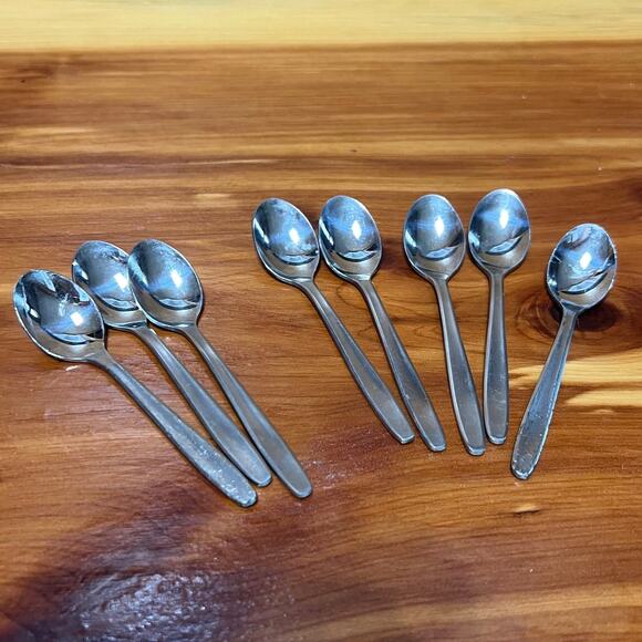 Vintage Zilmeta Gero Mini Dessert Espresso Spoons 8 Pieces Stainless Steel - Picture 1 of 8